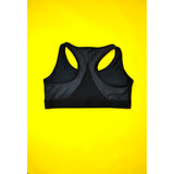 Yellow and Black "Ferociously Femme" Sports Bra